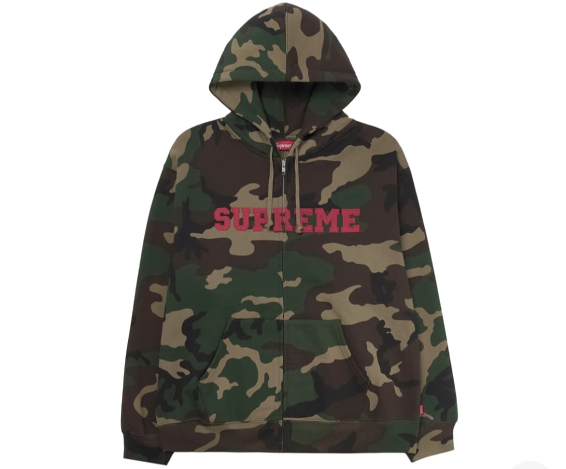 25fw 슈프림 컬리지에이트 아플리케 후드집업[XXL] 상품이미지1