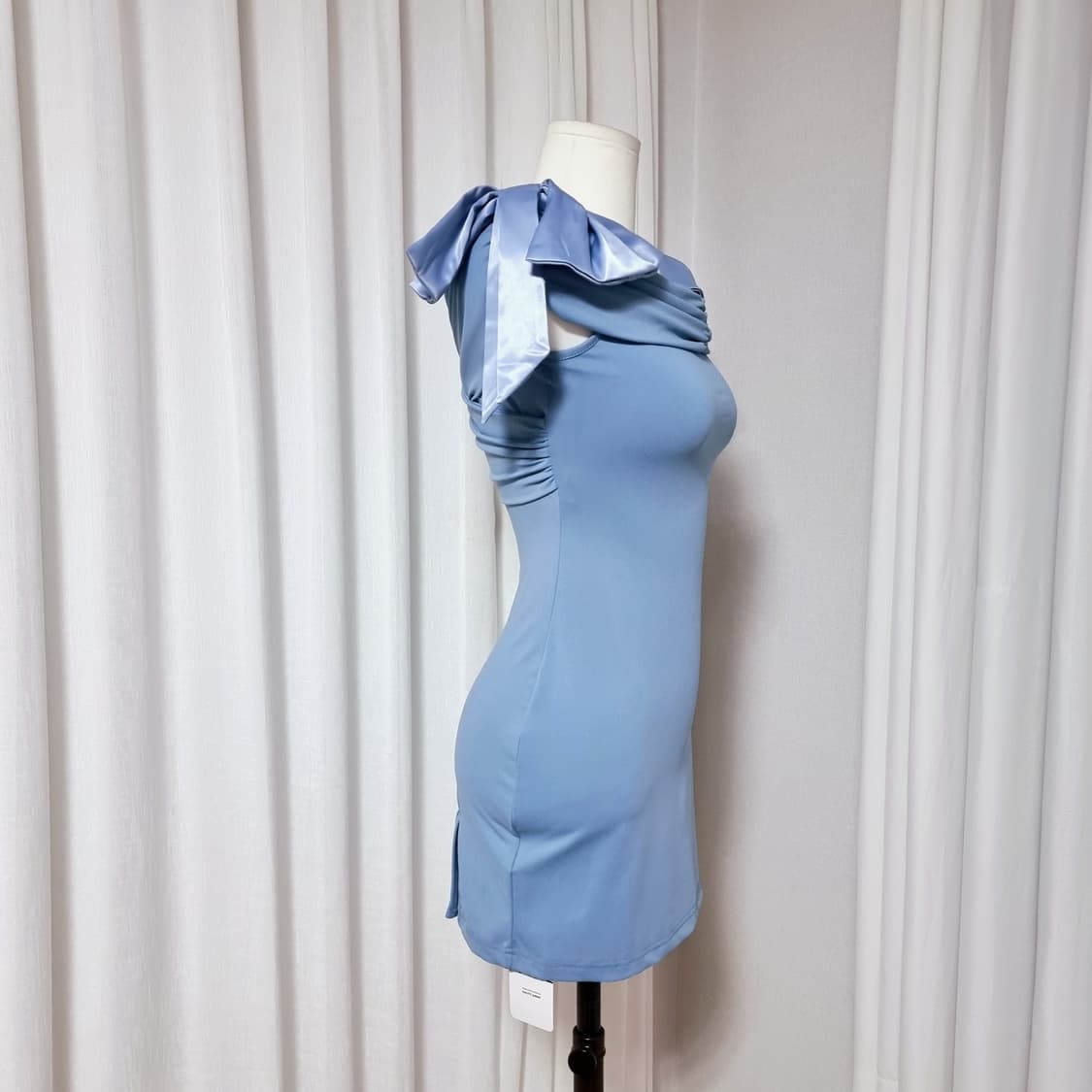 SHEIN 쉬인 숄더리본 스판 원피스 (44~55/표기S) 택달린 새상품 상품이미지2