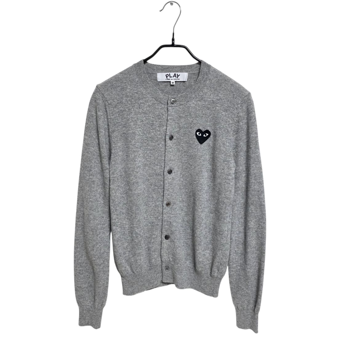 꼼데가르송 플레이 여성 라운드넥 가디건 그레이 상품이미지1