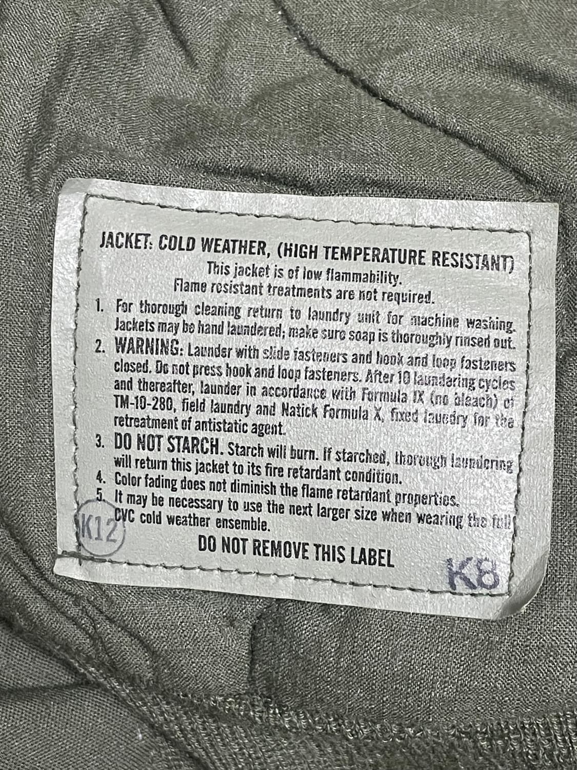 오리지널 미군 cvc 탱커 자켓 (라지/레귤러) 상품이미지3