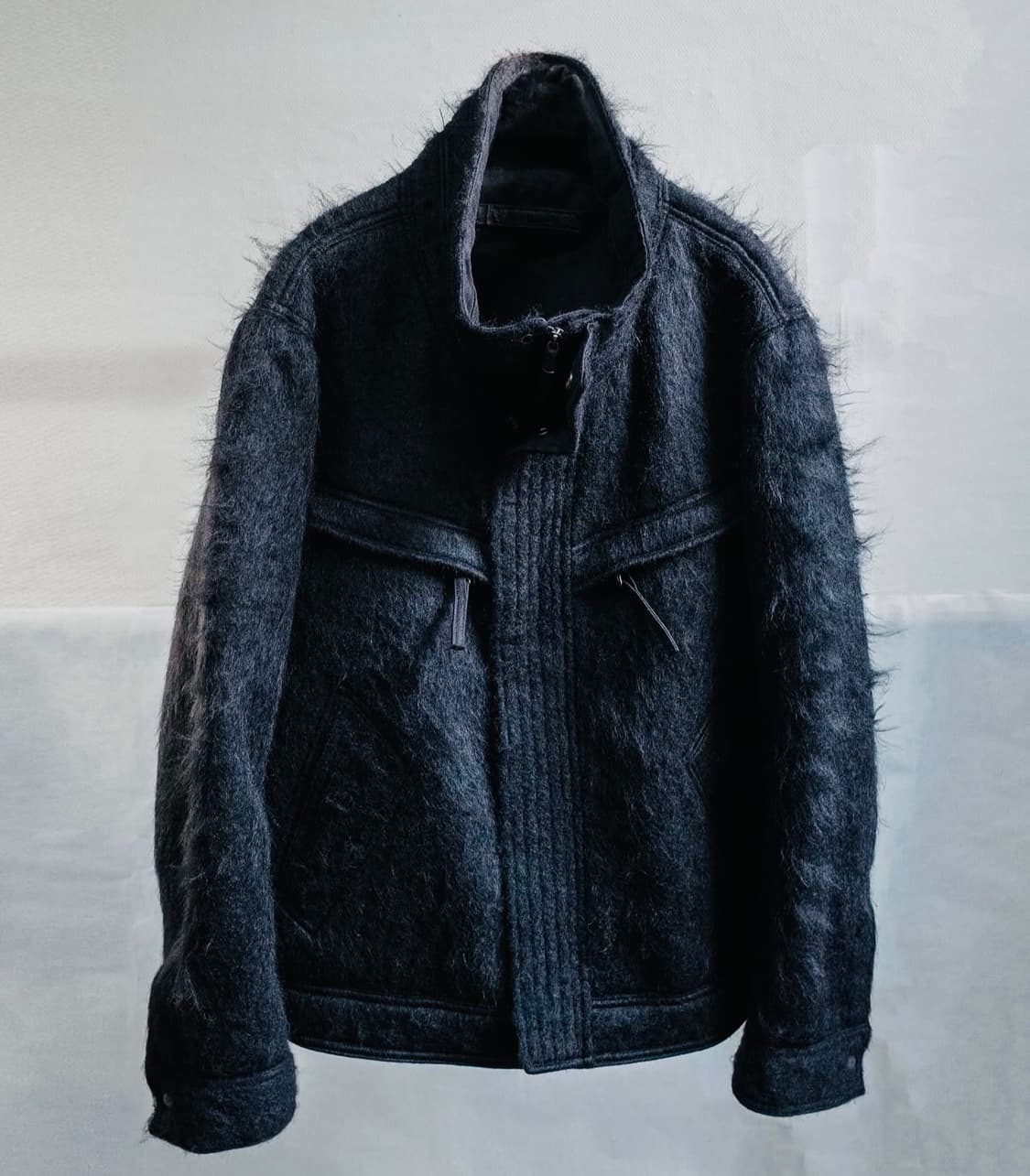 Blackmerle 블랙멀 사선 집 모헤어 자켓 상품이미지2