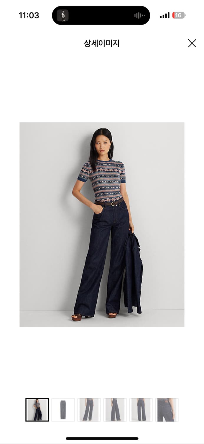 폴로 랄프로렌 미드라이즈 와이드 레그 진 상품이미지2