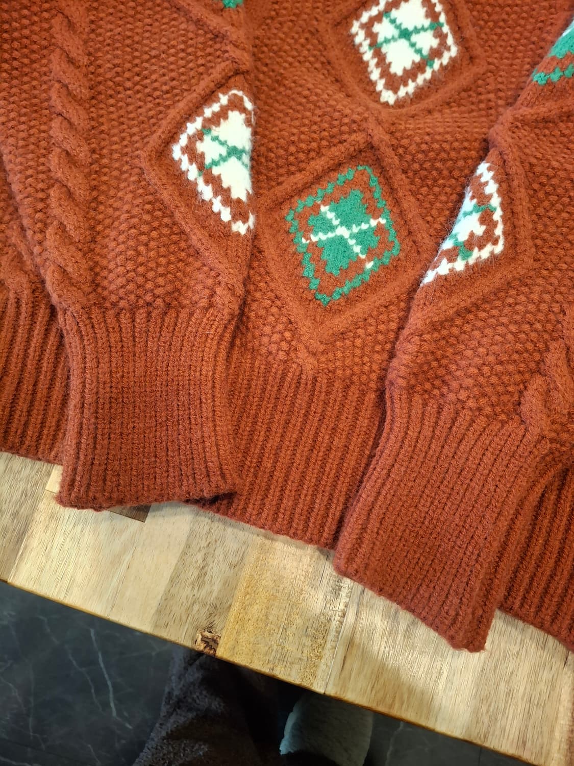 (마지막특가) 아가일 패턴 니트 스웨터 상품이미지3