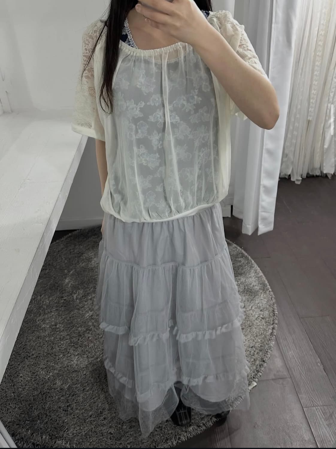 axes femme layered blouse 상품이미지3