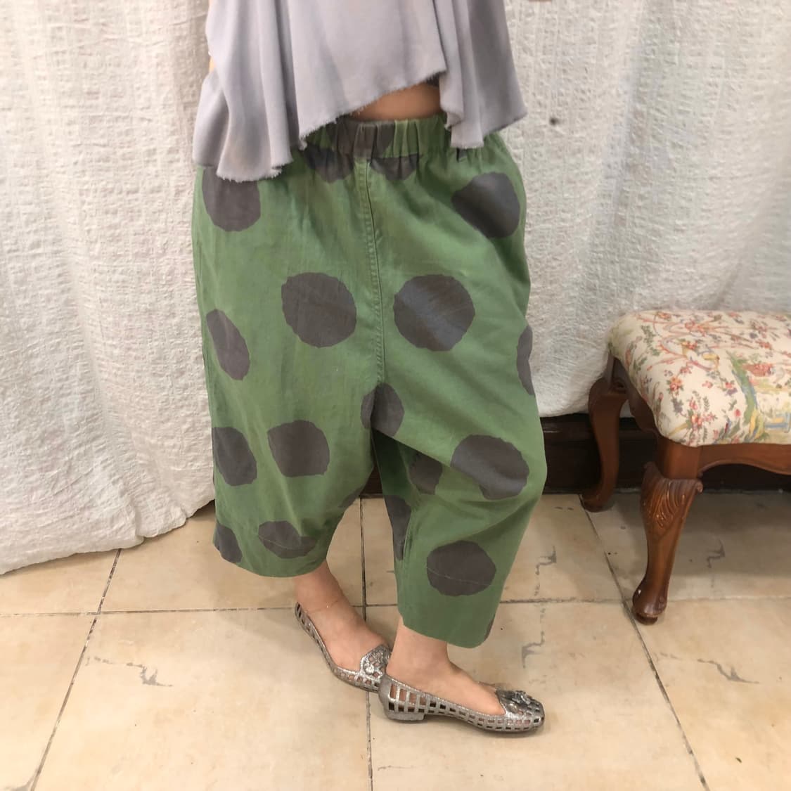 Polka green baggy pants 상품이미지1
