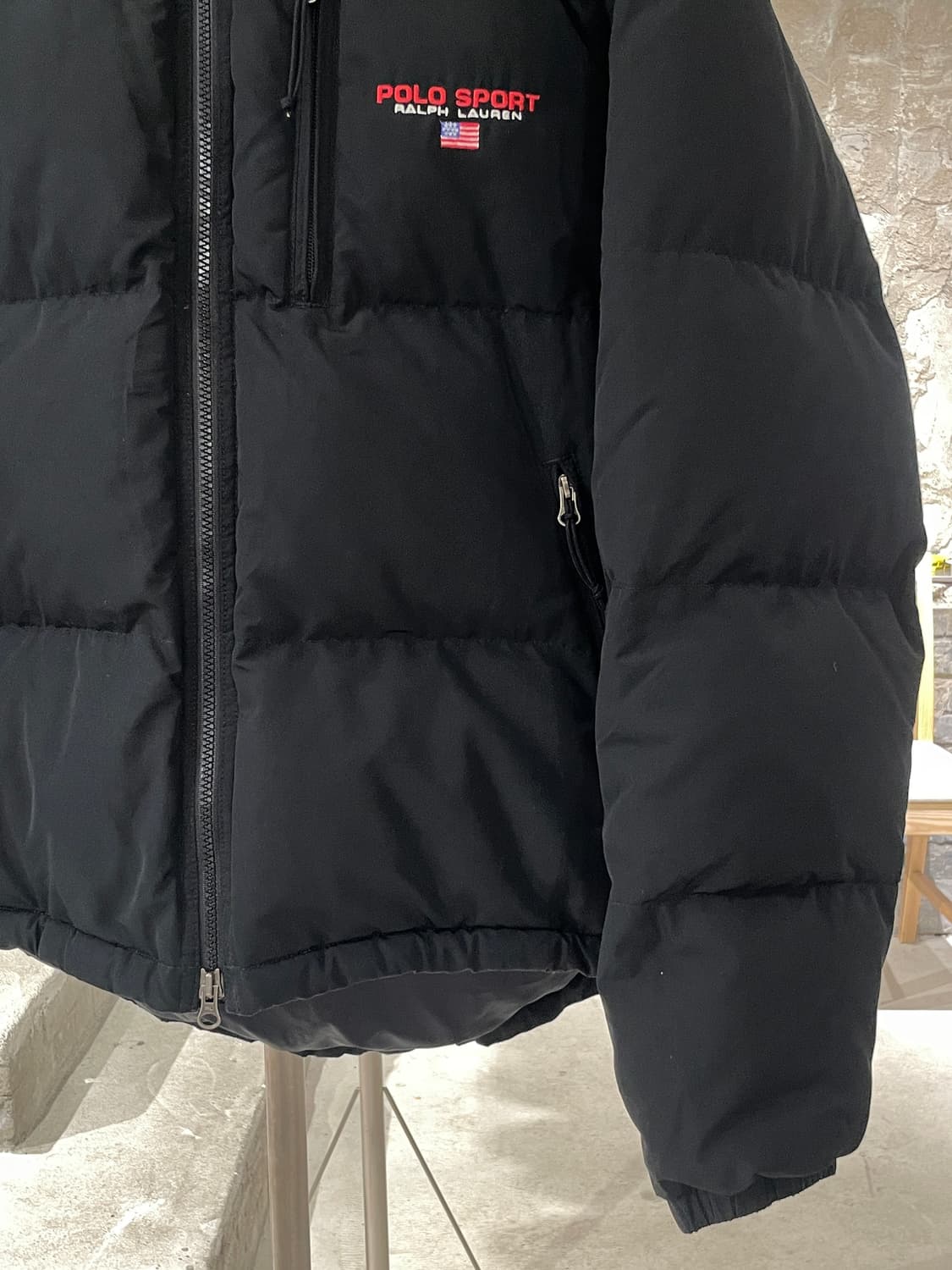 폴로 스포츠 블랙 투 웨이 집업 다운 패딩 상품이미지5