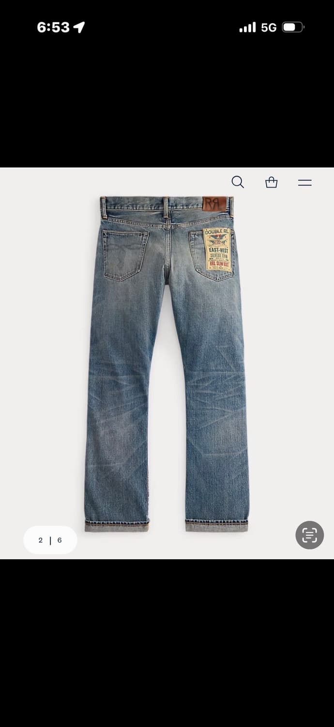 RRL 더블알엘 슬림 부트컷 브라이어필드 셀비지 데님 36x32 상품이미지2