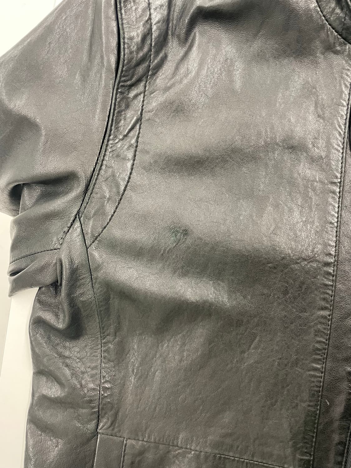 Derg 넥 스트랩 디테일 레더자켓 라이더자켓 상품이미지7