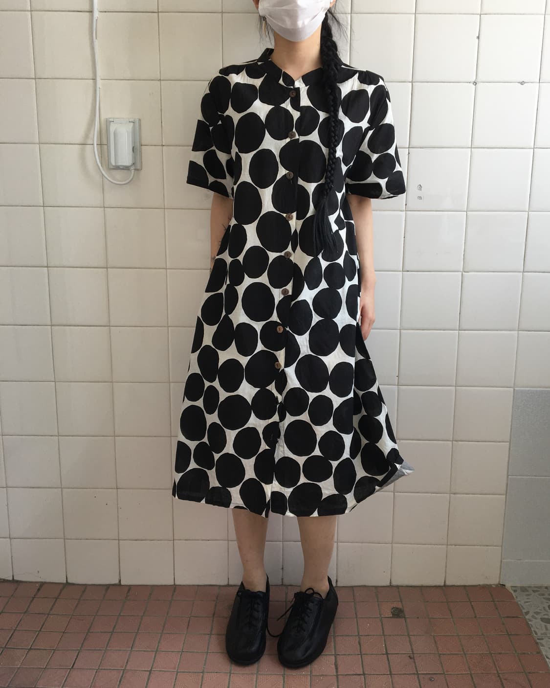 Dot pattern long onepiece 상품이미지6