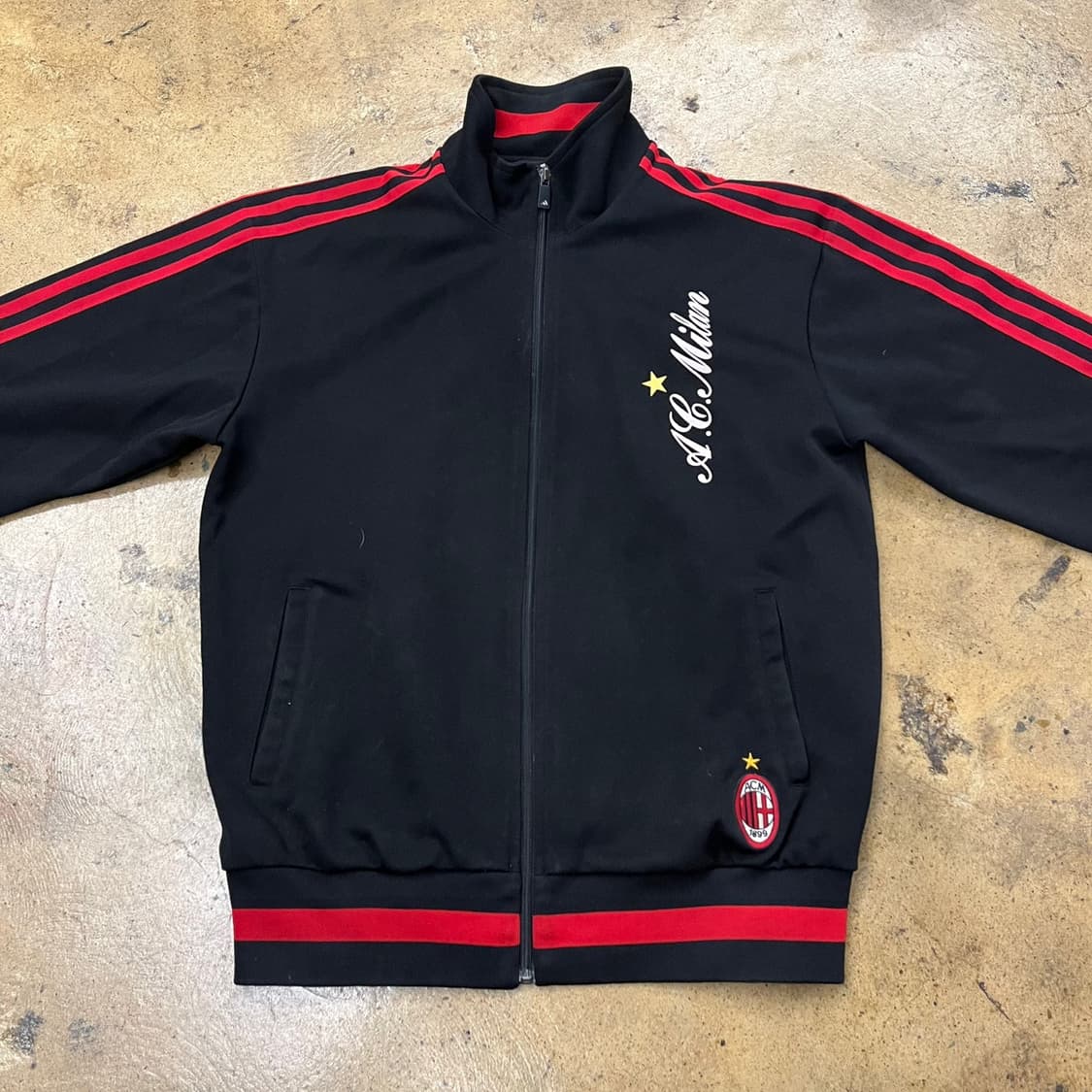[정품/95] 아디다스 AC밀란 트랙탑 블랙 레드 져지 b10 상품이미지3