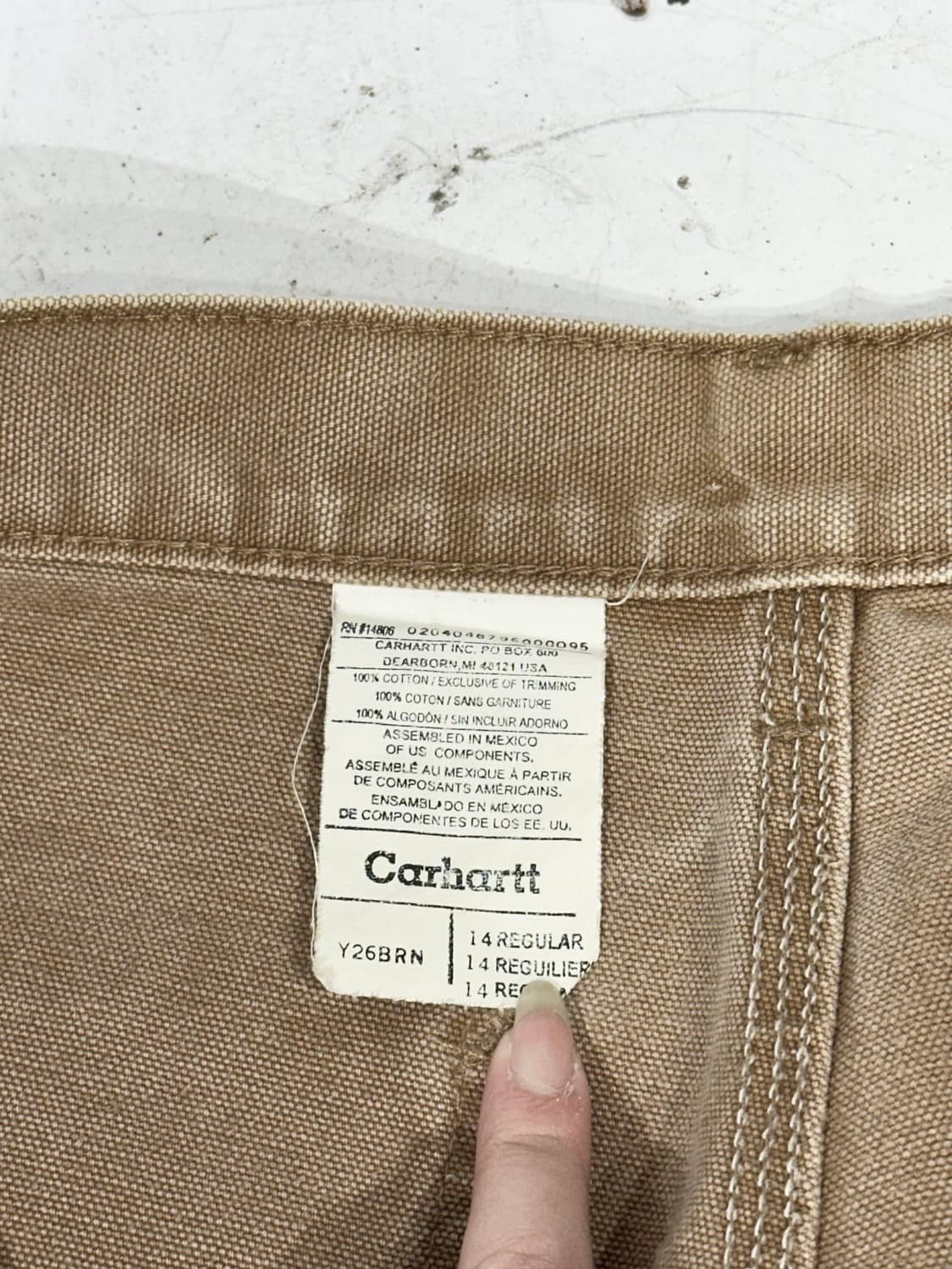 칼하트 베이지 대장급 og 카펜터 와이드 워크 데님 팬츠 상품이미지7