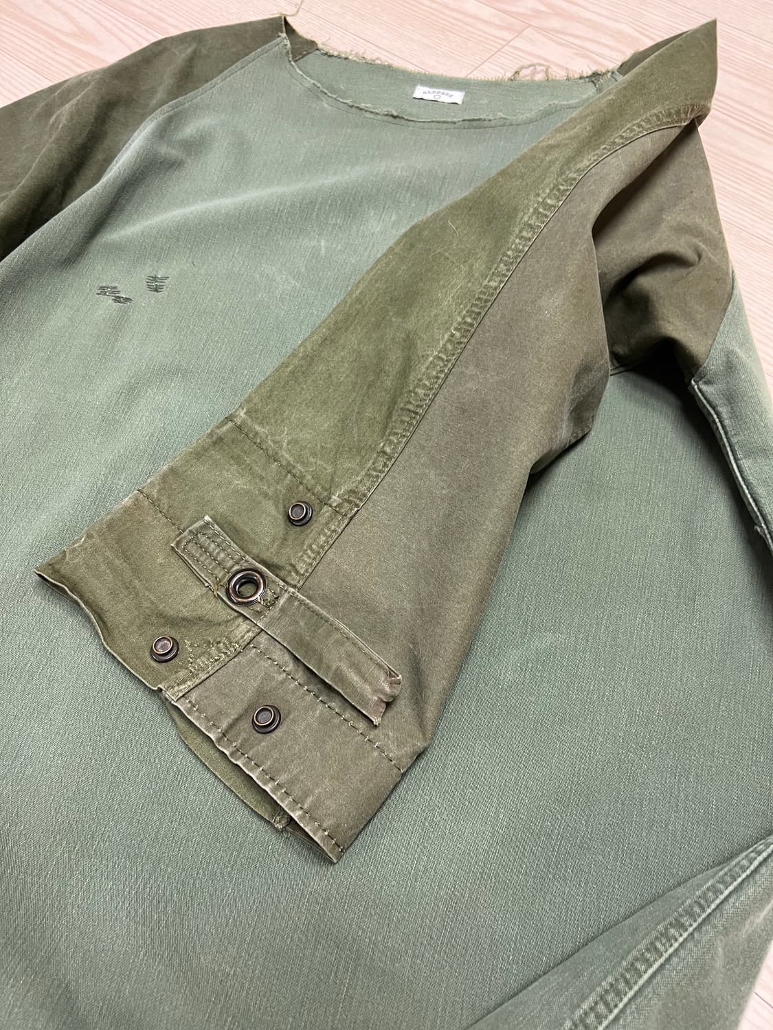 올드파크 / 우븐 패치워크 라운드 아노락 / F 상품이미지6