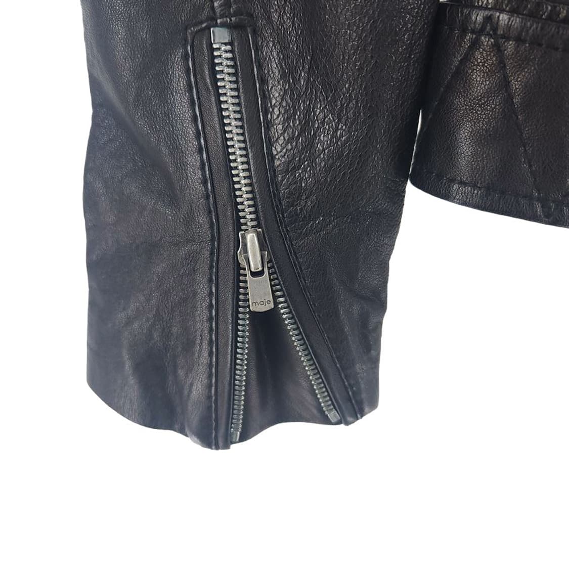 [여2]마쥬 블랙 양가죽 라이더 자켓[Y62-207] 상품이미지4