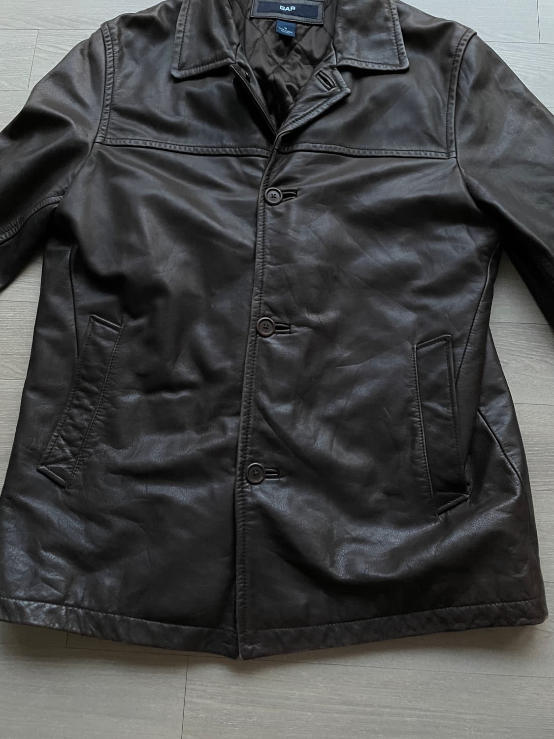 90s 올드갭 레더 카코트 브라운 gap carcoat 상품이미지5