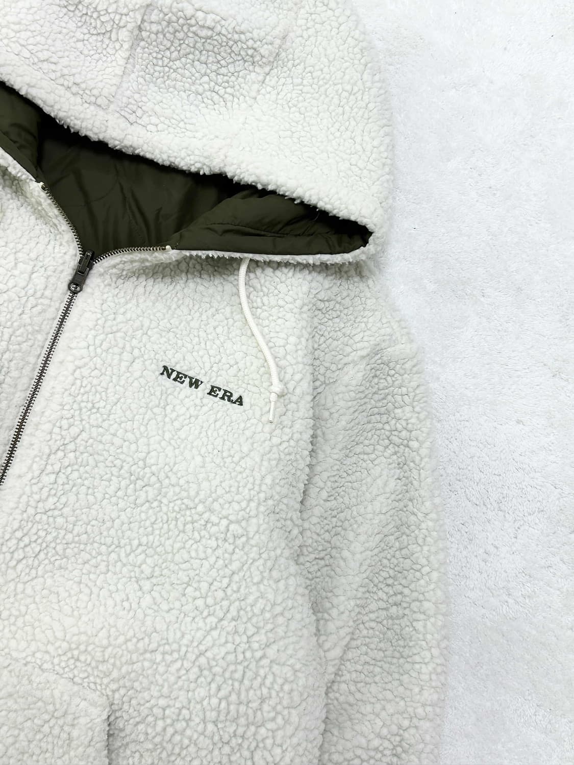 뉴에라 리버시블 카키 쉐르파 자켓 상품이미지6