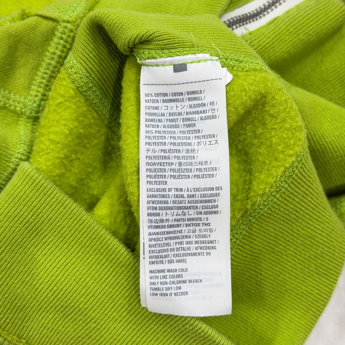 아베크롬비 빈티지 스펠로고 딱붙핏 Y2K 후드집업 자켓 라이트그린 라임 상품이미지5