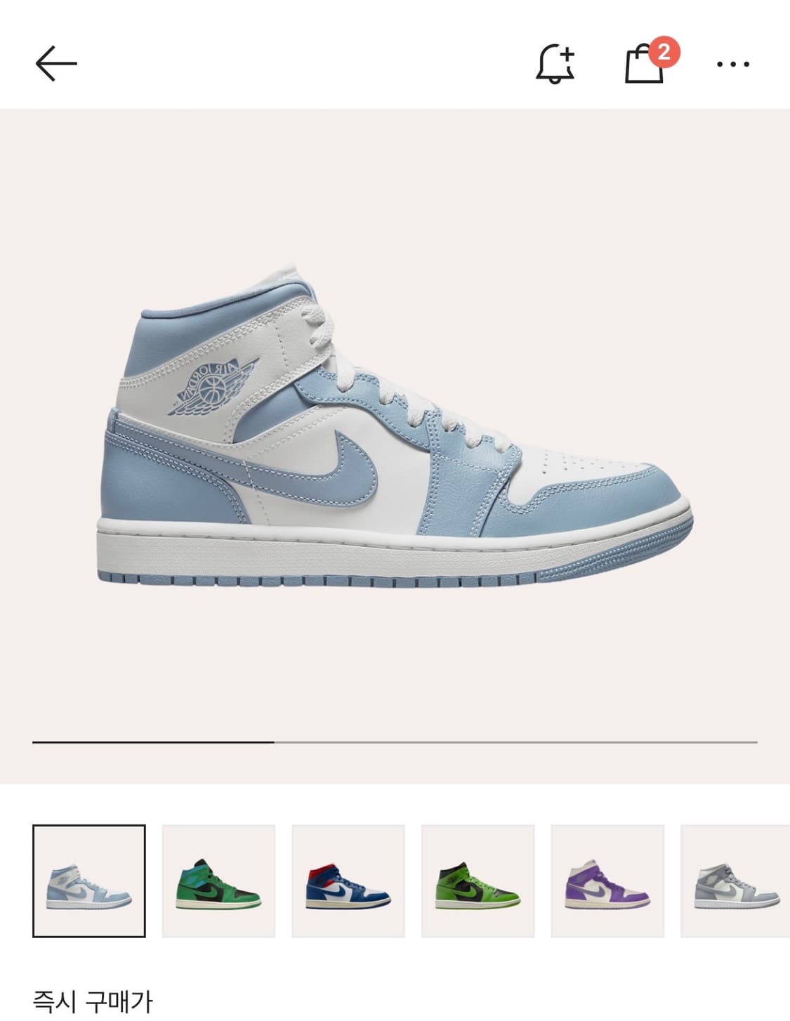 (W) Jordan 1 Mid Sail and Worn Blue 상품이미지1