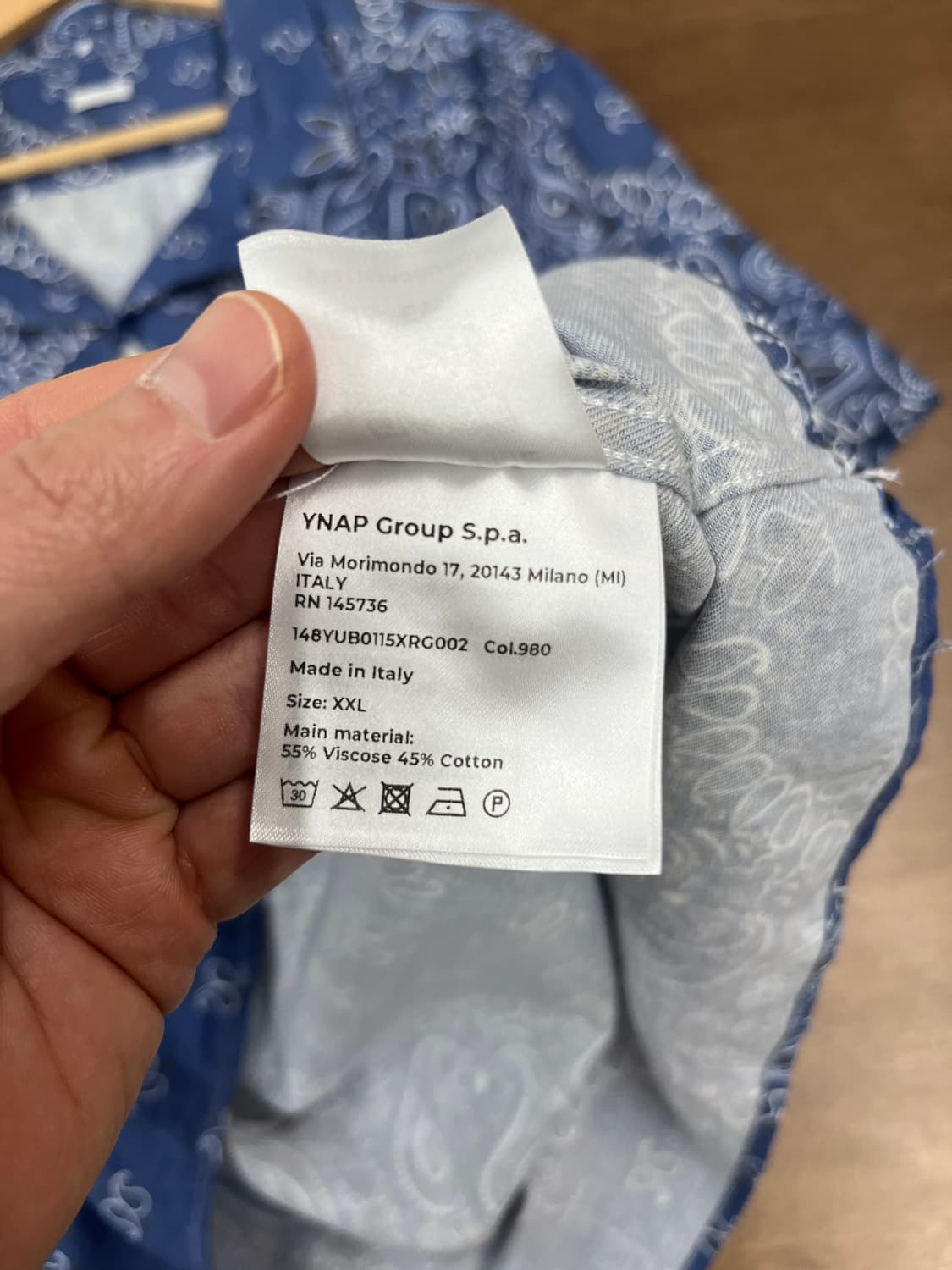 8by yoox 비스코스/코튼 페이즐리 반팔 셔츠 XXL 상품이미지8