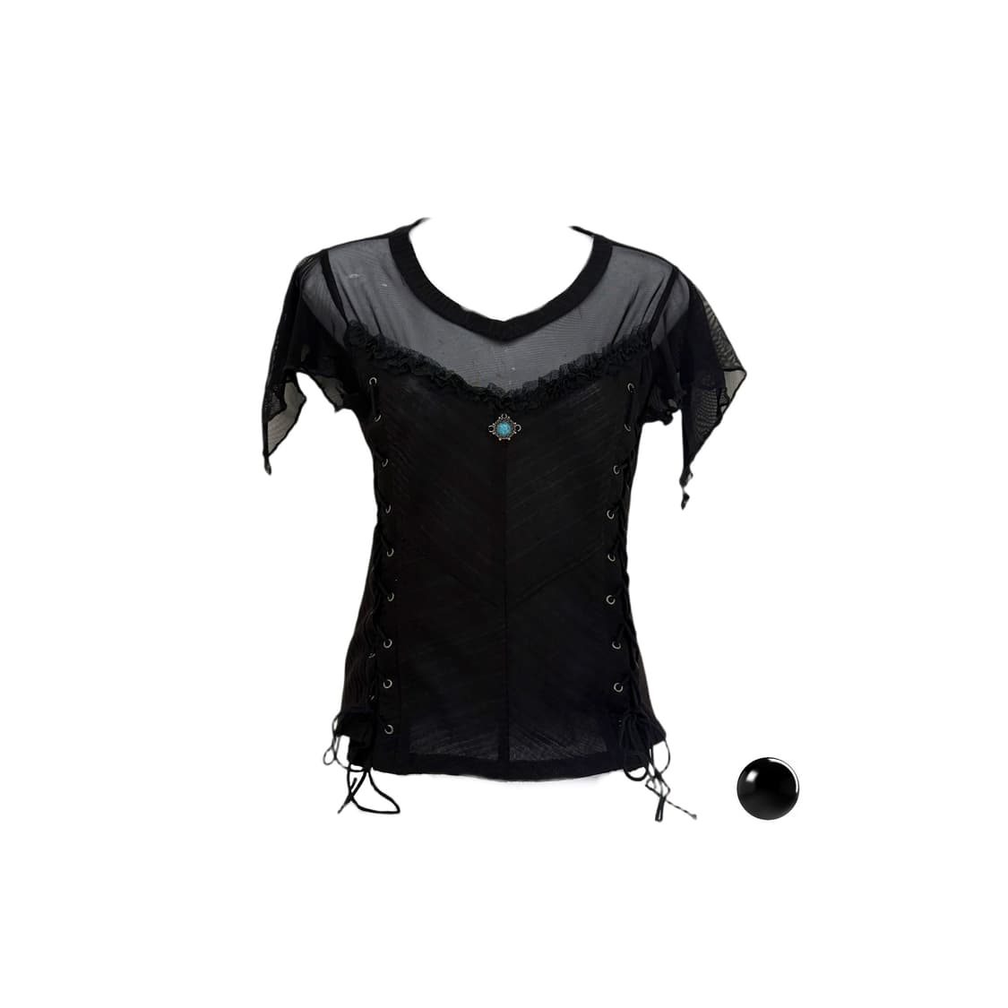 mesh lace-up top 상품이미지1