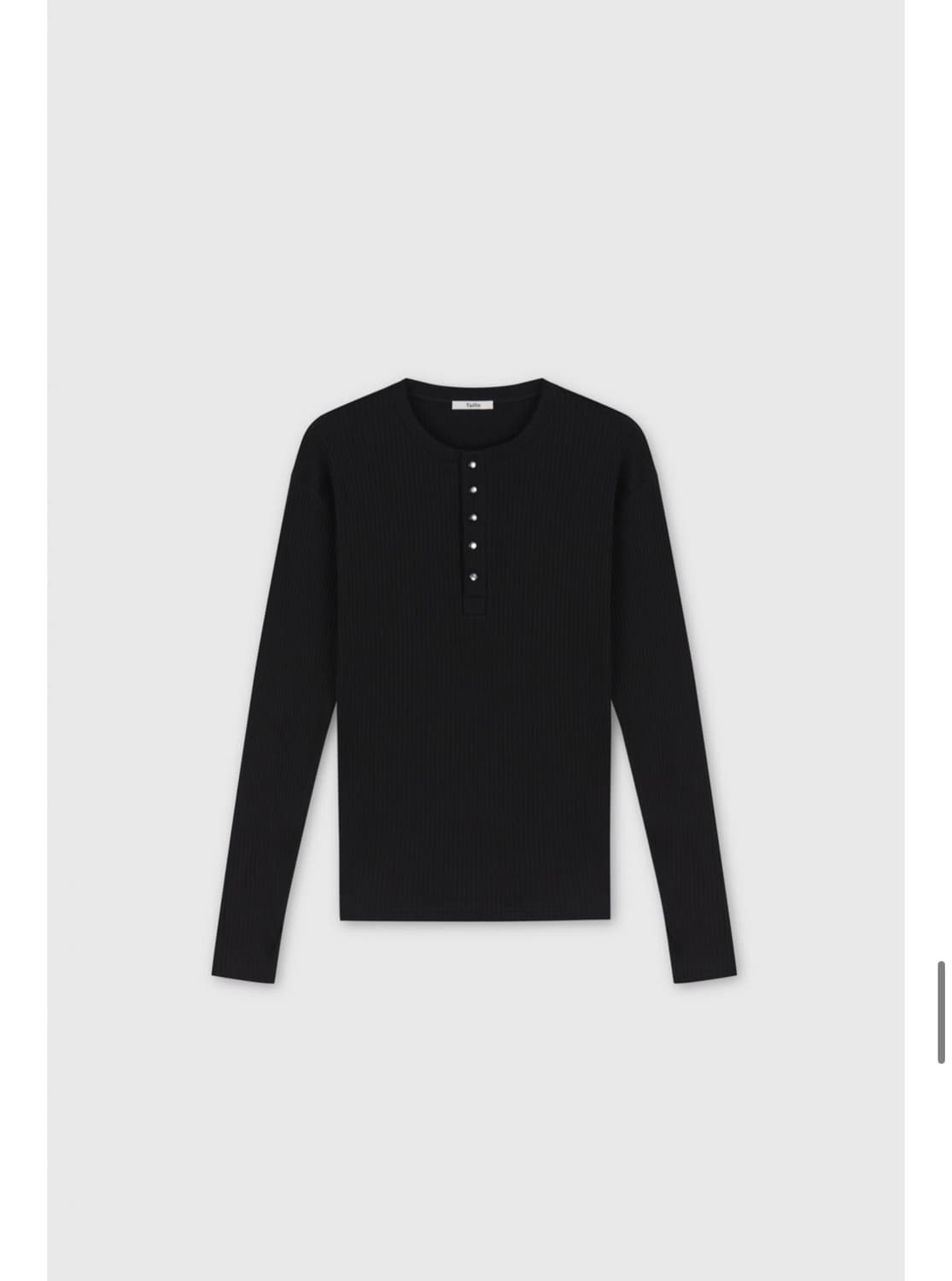 (실착 1회,데드스탁)RIB SHELL HENLEY TOP BLACK 상품이미지1
