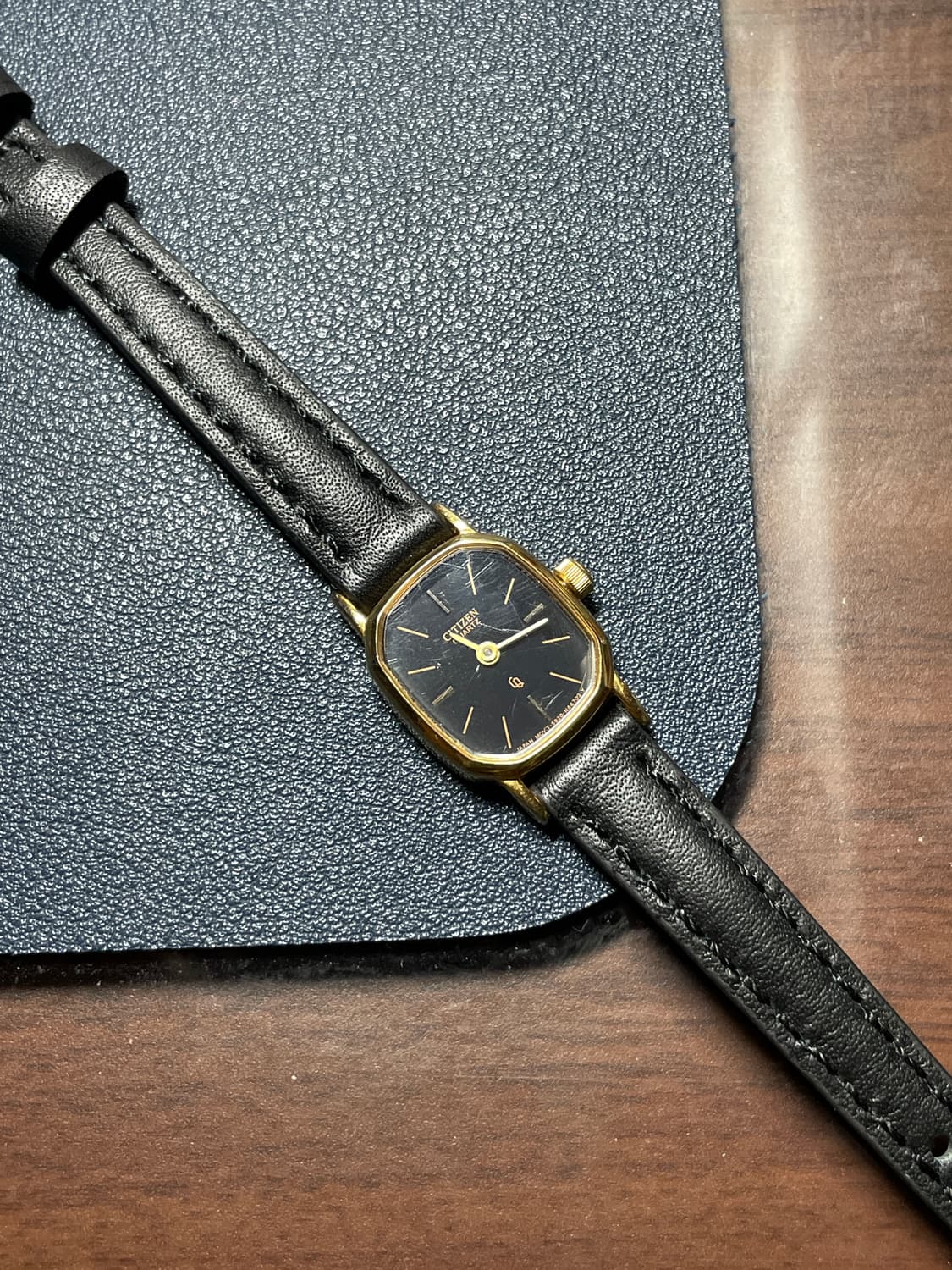 빈티지 시티즌 쿼츠 레더 시계 상품이미지5