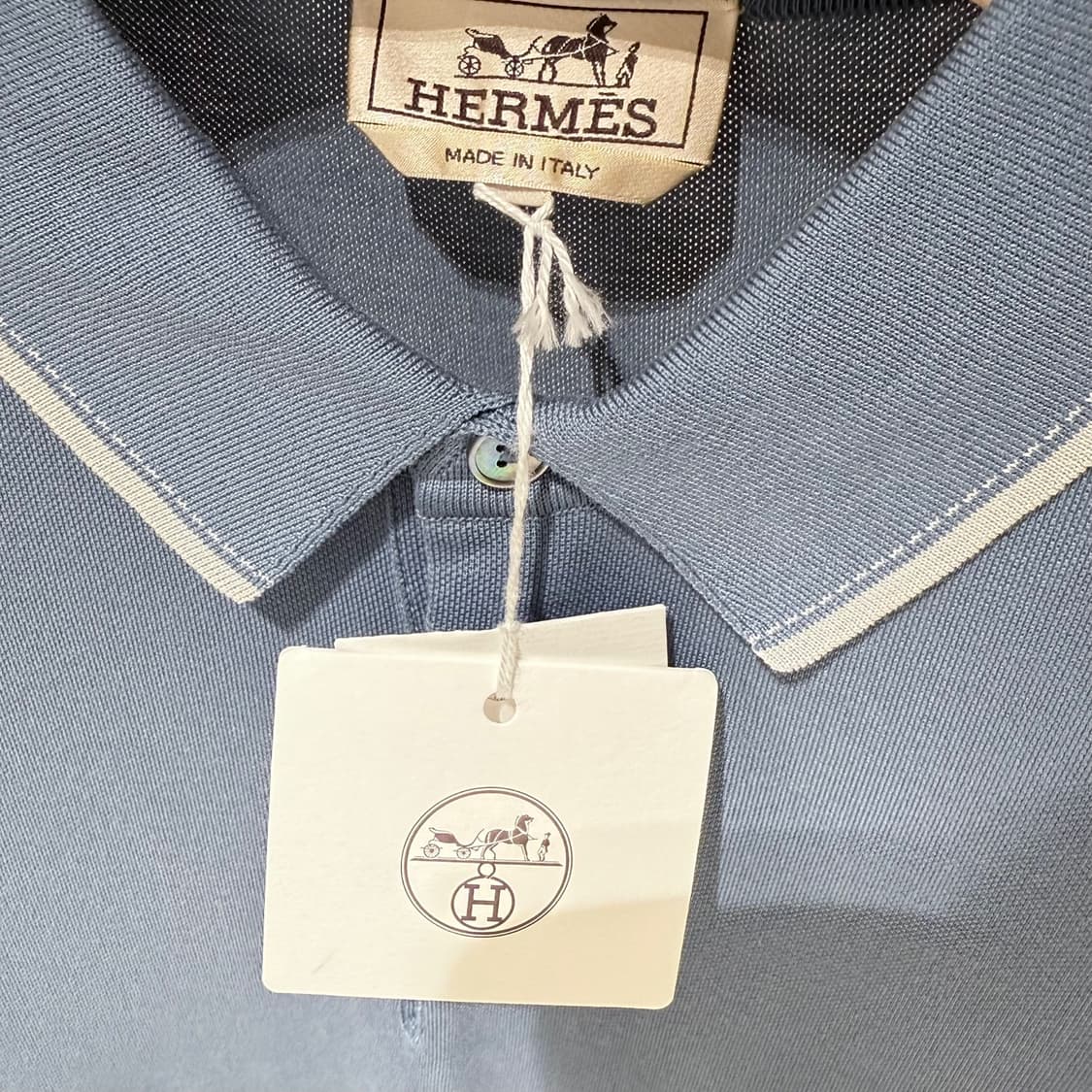L / 에르메스 H로고 자수 카라 폴로티셔츠 상품이미지4