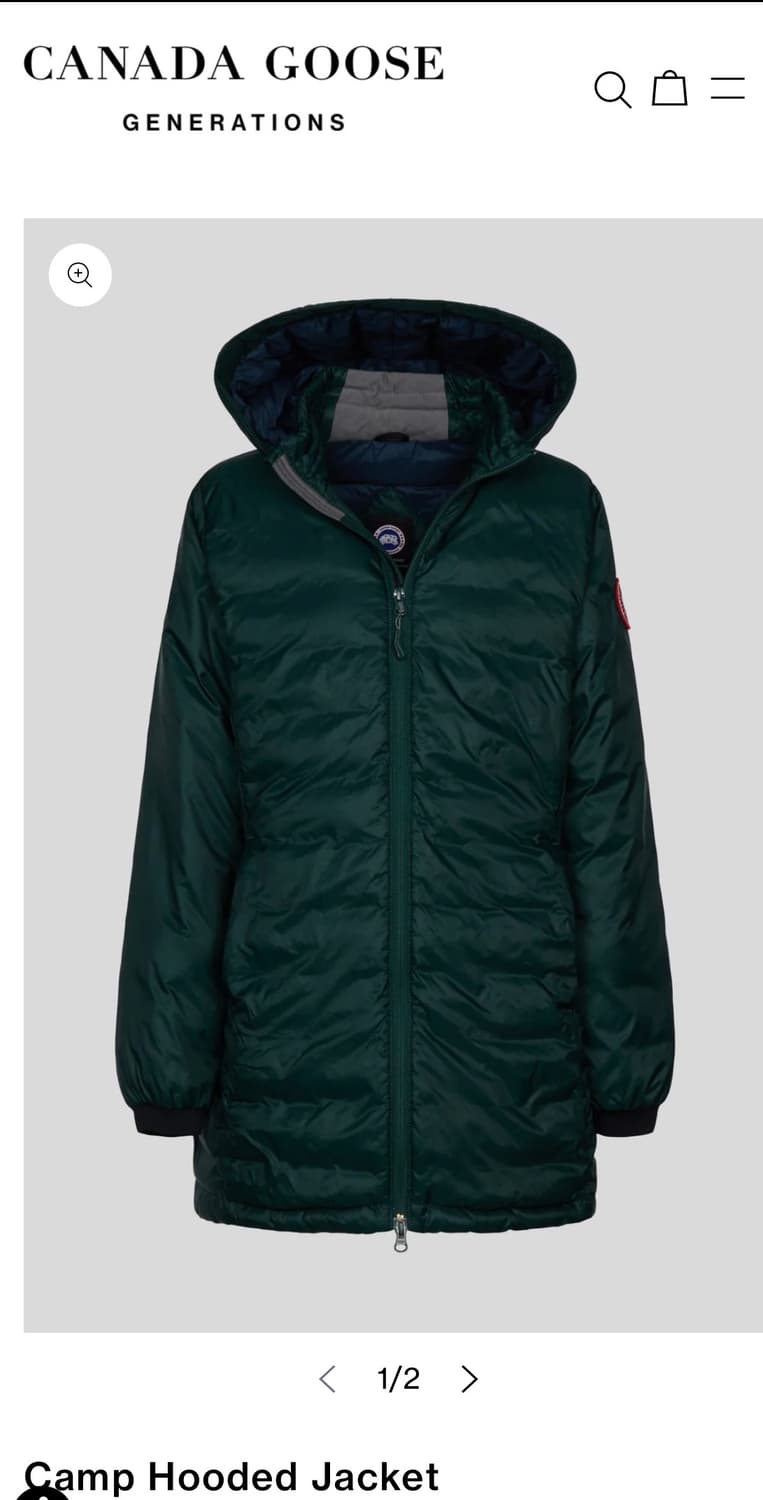 캐나다구스 여성 캠프 후디드 다운패딩자켓(XS/44~55) 상품이미지2