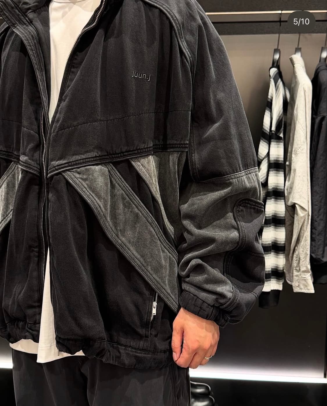 준지 데님 컬러 블록 트랙 점퍼 50 판매합니다 상품이미지1