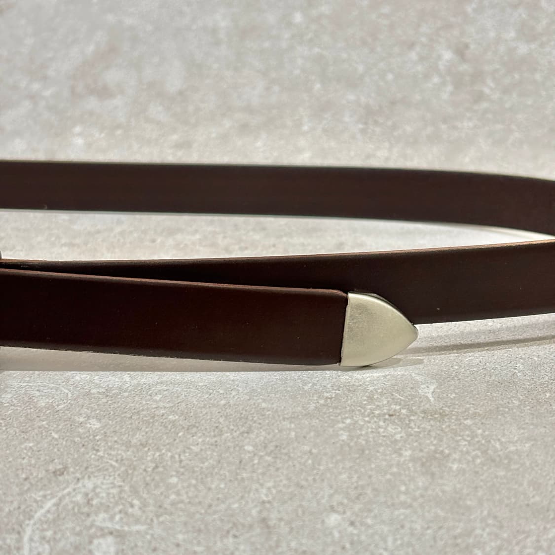 Oribell 라운드 볼드 버클 이탈리아 소가죽 웨스턴 벨트 브라운 상품이미지6