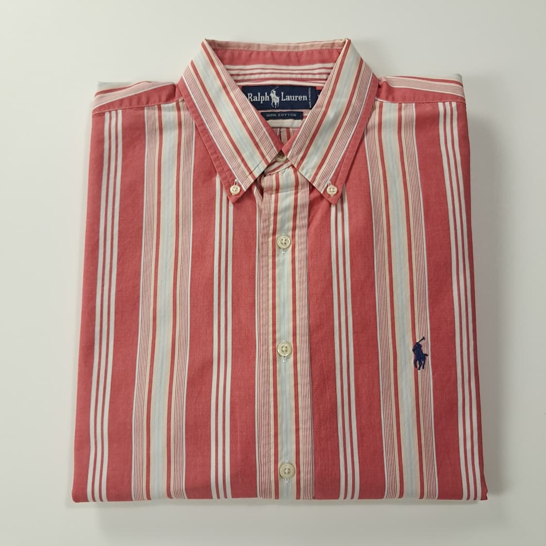 CK301 L 폴로 90s 워시드 레드 프레피 스트라이프 셔츠 남방 상품이미지7