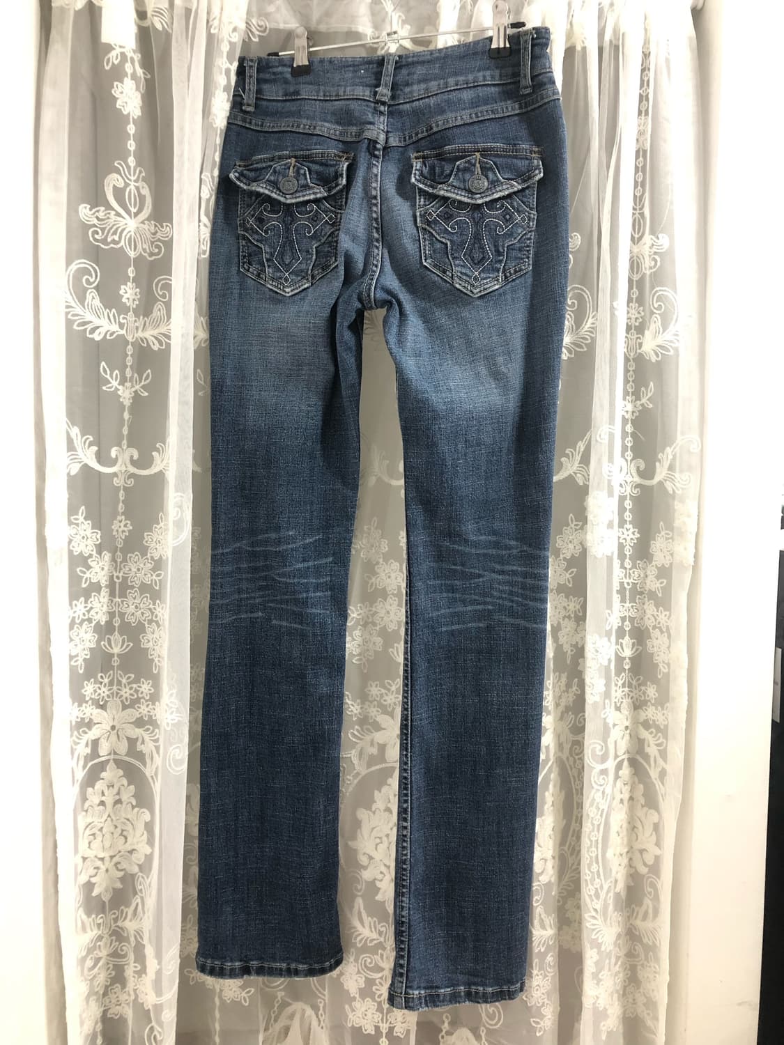 cross detail slim fit denim pants 상품이미지5