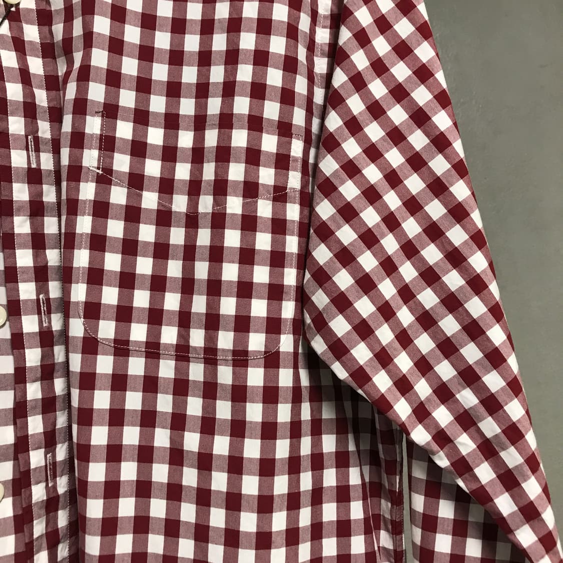폴로 랄프로렌 깅엄 체크 셔츠 레드 M 상품이미지4