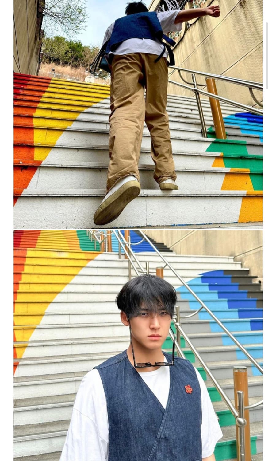 겐조 데님 베스트 L / 세븐틴 민규 착용모델 상품이미지5