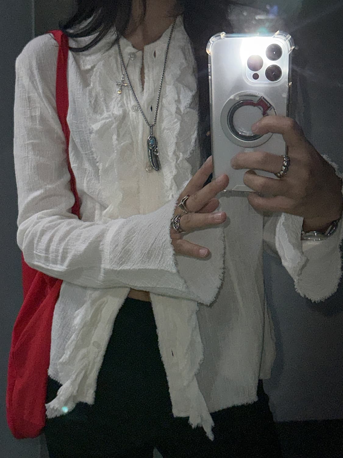ivory ruffle blouse 상품이미지5