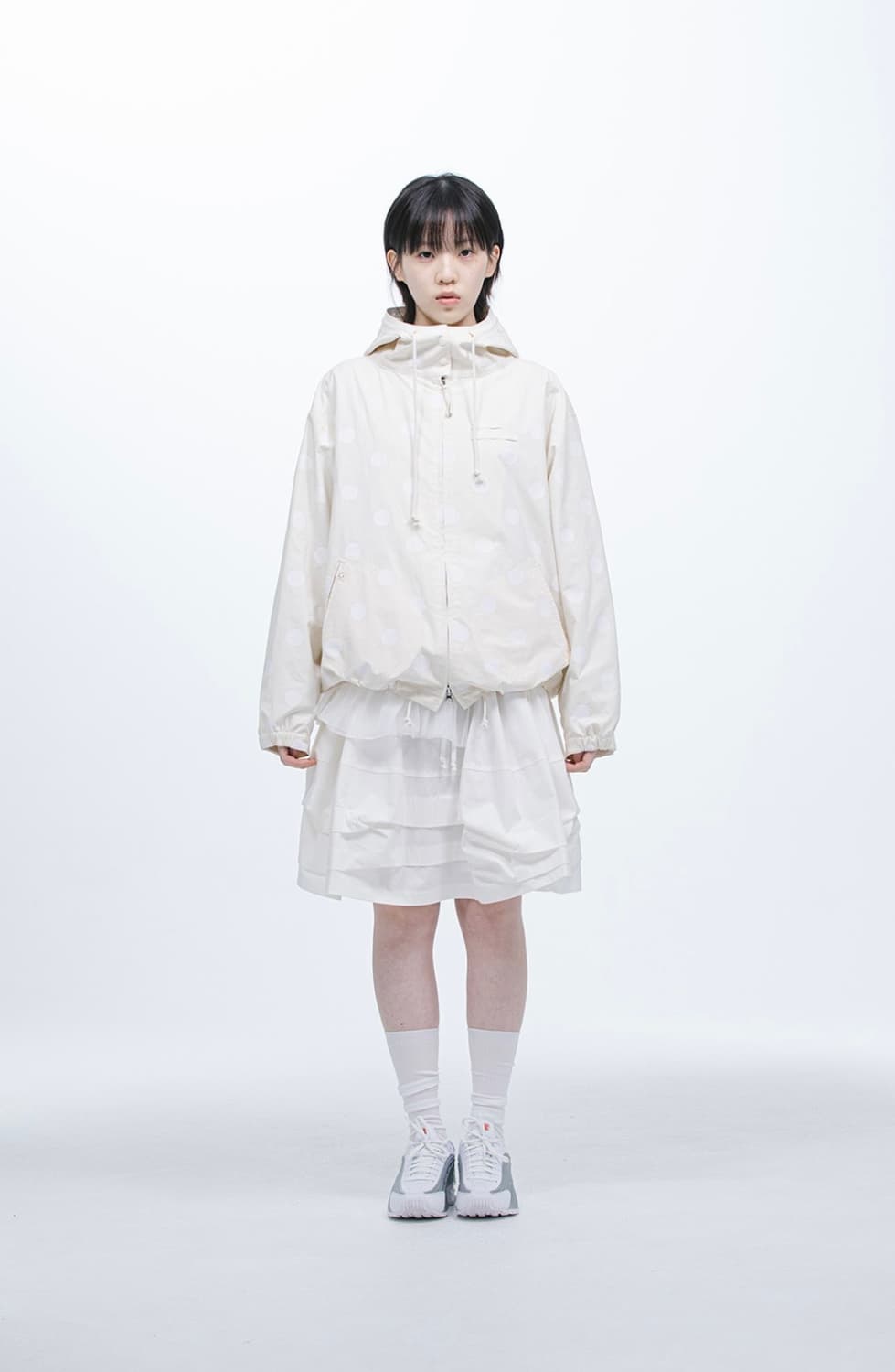 오헤시오 shirt hooded zip-up (도트 아이보리) 상품이미지2