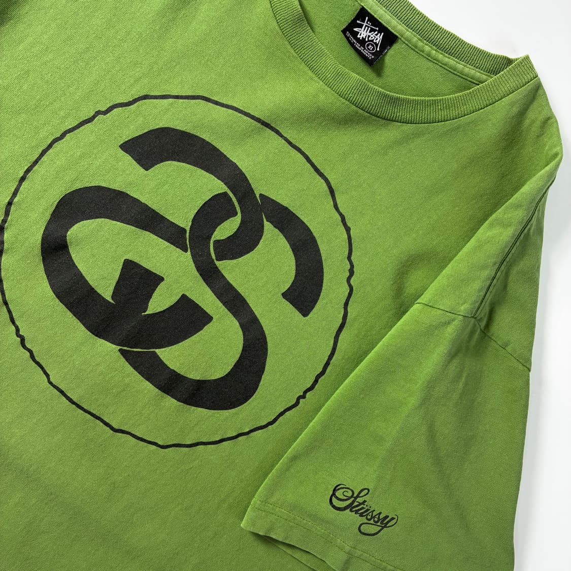 Stussy  스투시 코튼 스탁 링크 그린 반팔 티셔츠  상품이미지3