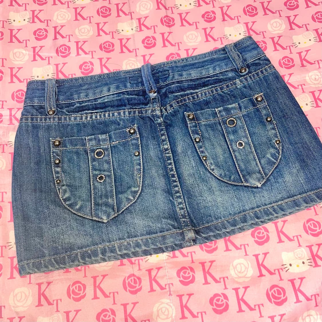 빈티지 데님 숏 스커트 청 상품이미지2