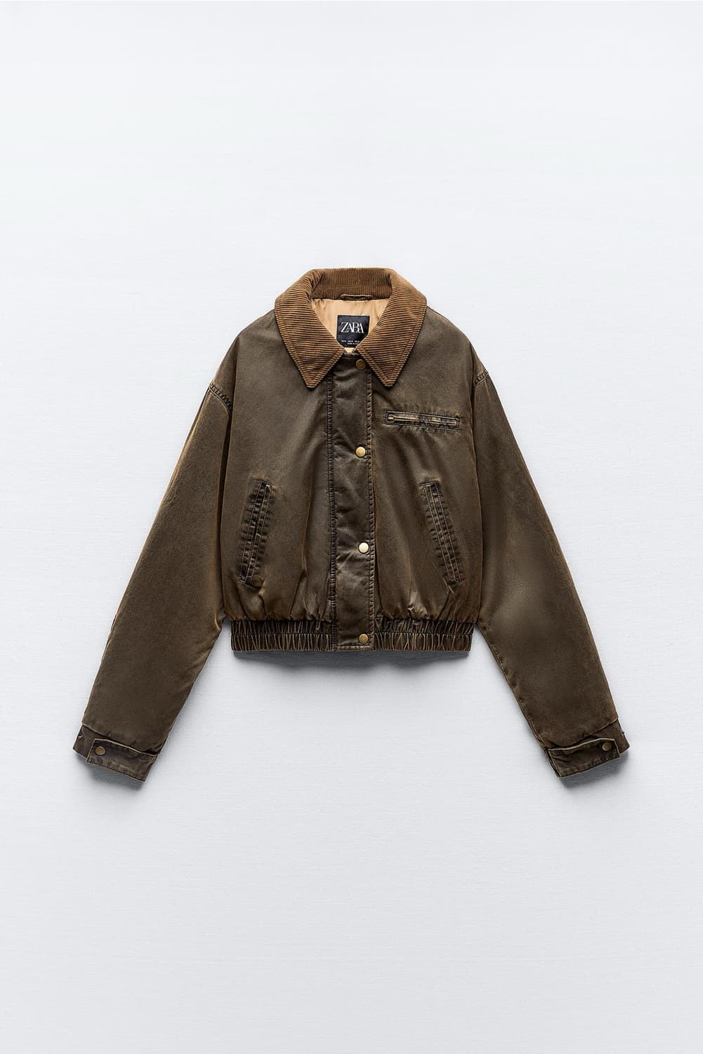 자라 여성 코듀로이 컬러 왁스드 크롭 봄버 재킷 상품이미지2