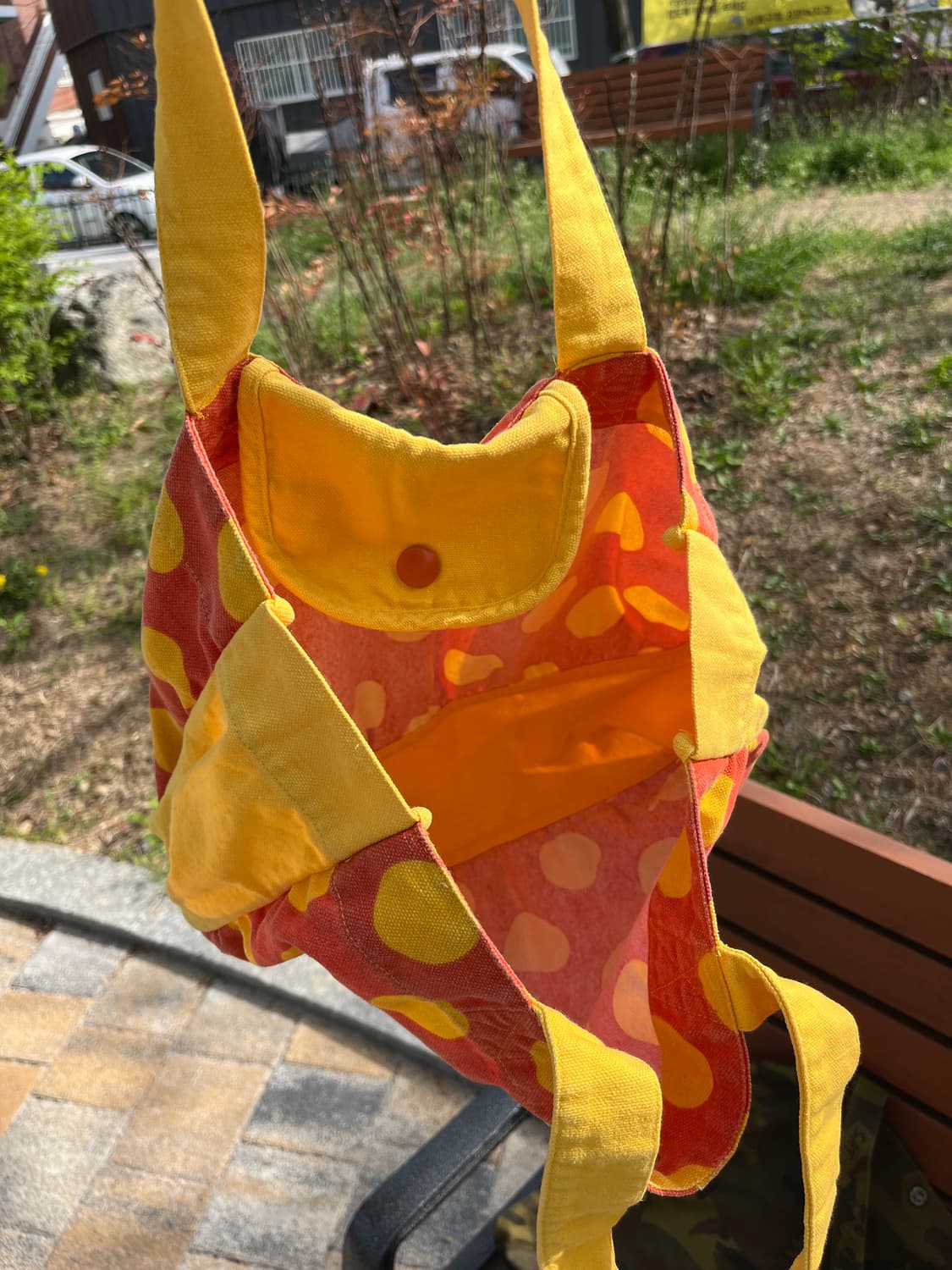 노랑 주황 도트 핸드백🤘🏻 상품이미지10