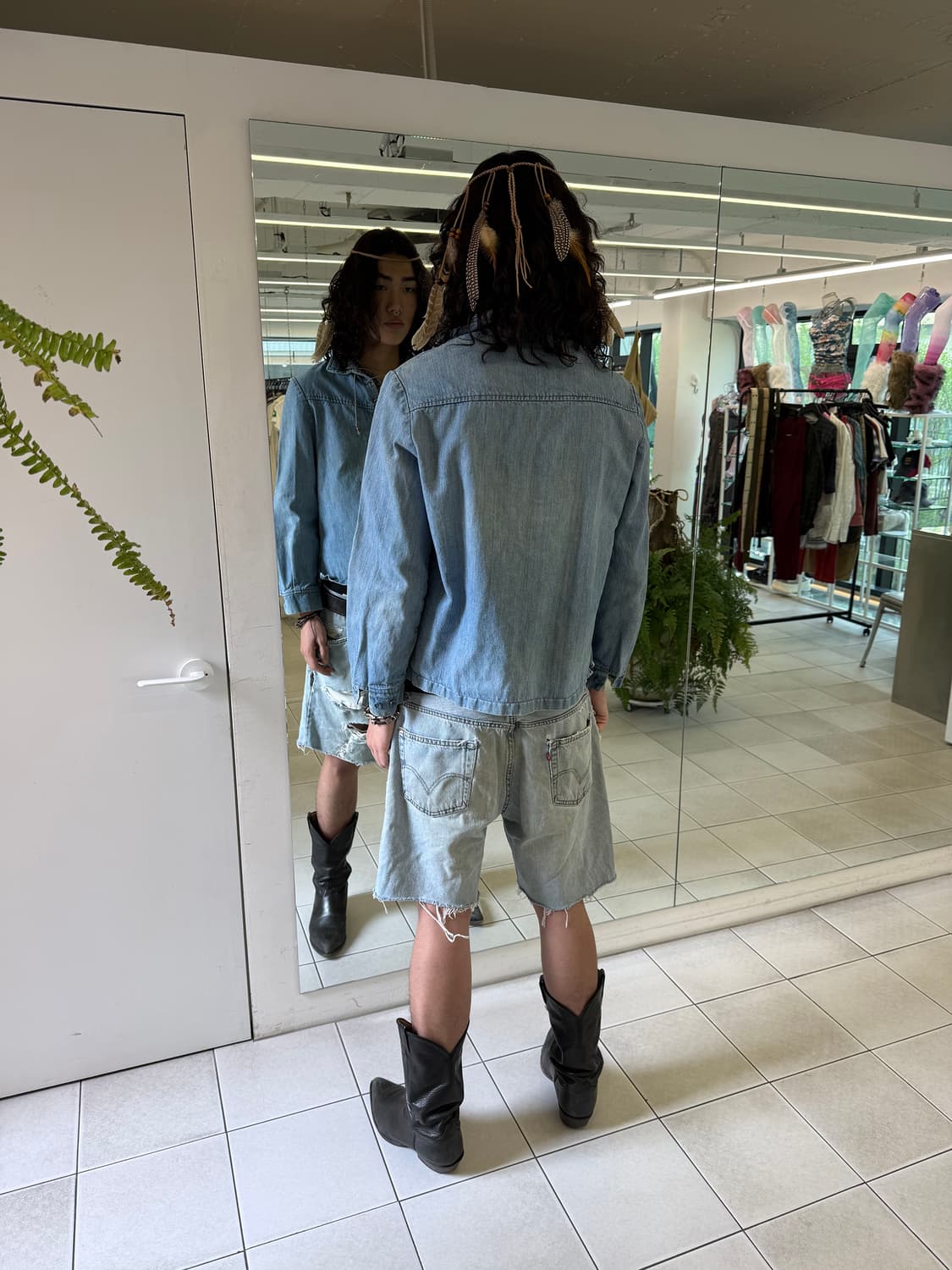 denim lace up pullover 상품이미지3