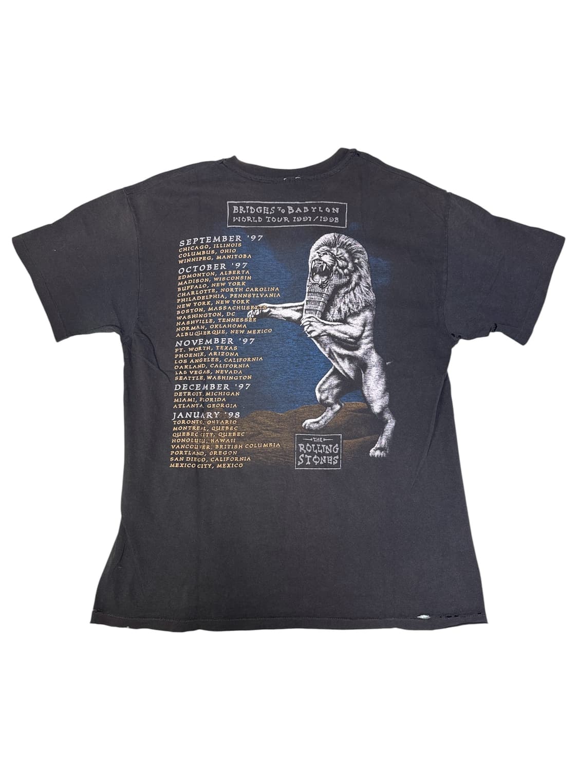 빈티지 90s 롤링스톤즈 BRIDGES TO BABYLON 티셔츠 XL 상품이미지6