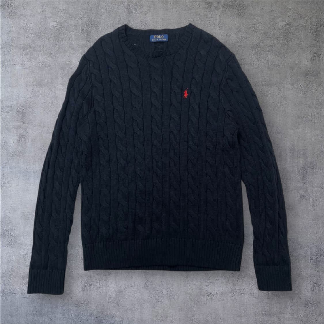 폴로 랄프로렌 딥네이비 케이블 코튼 니트 상품이미지1