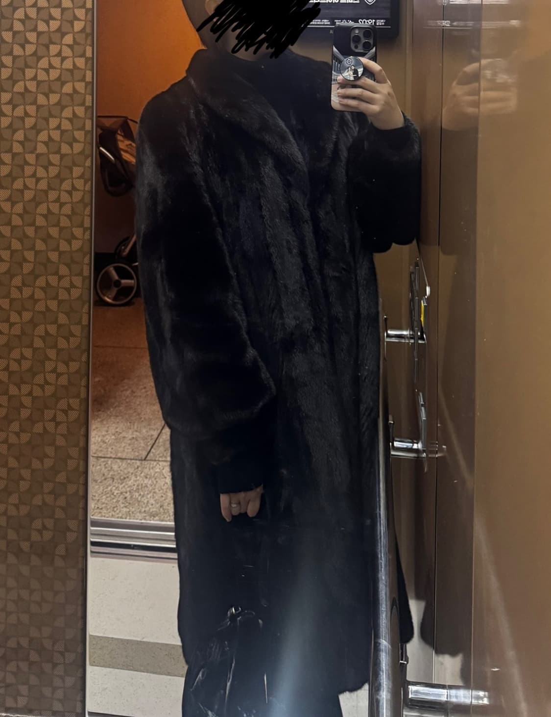 피에르발망 블랙그라마 풀스킨 롱 밍크 코트 상품이미지8