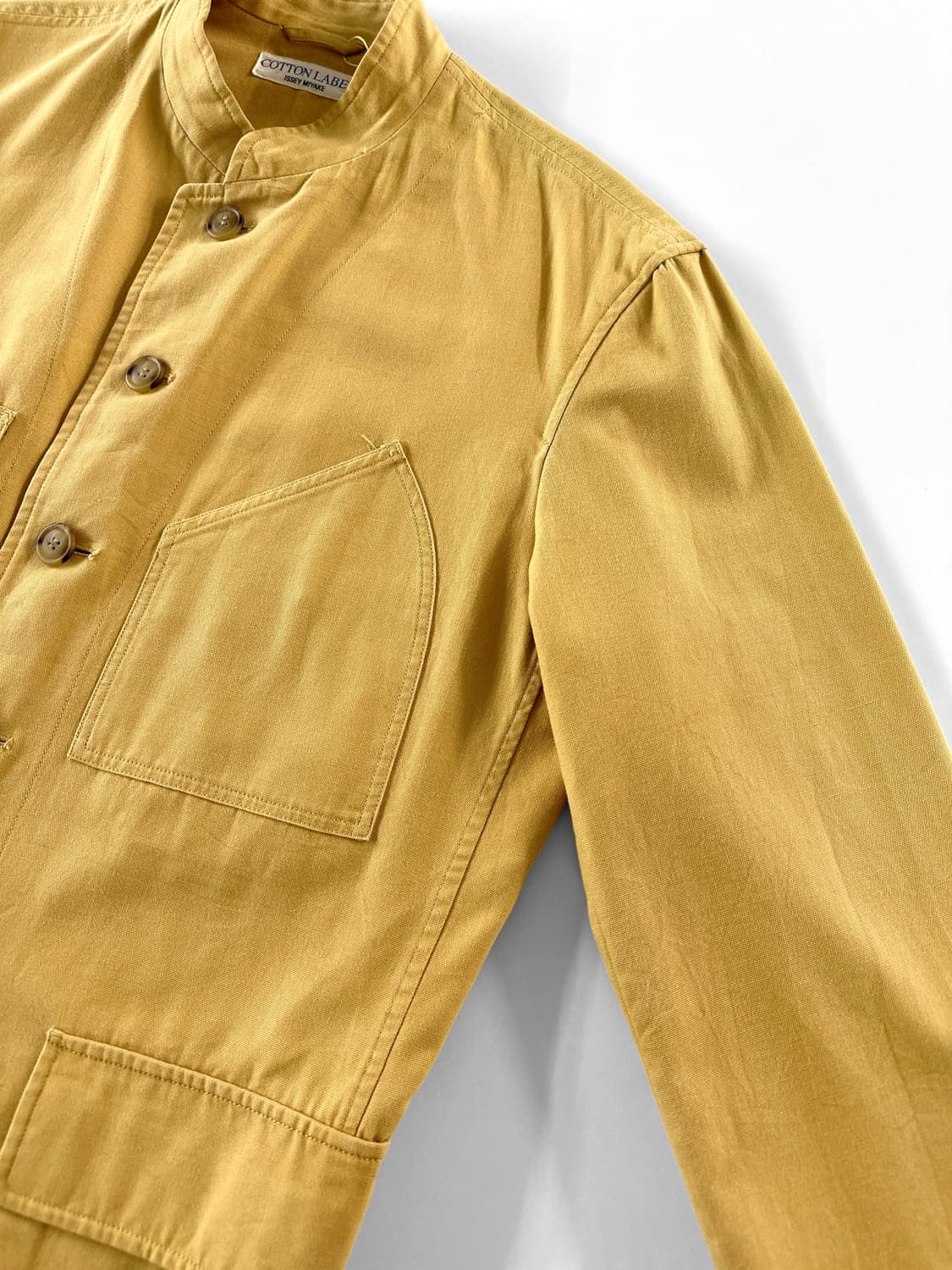 (Rare)80~90s 이세이 미야케 코튼 라벨 스탠드 카라 워크 자켓 상품이미지6