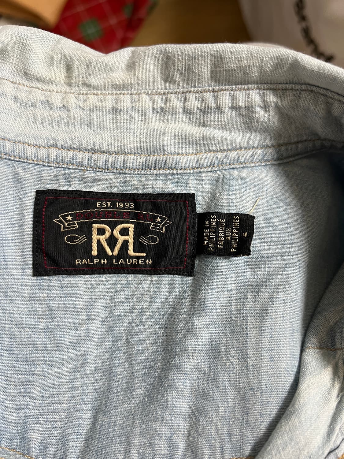 택포30) RRL 더블알엘 샴브레이 웨스턴 셔츠 M 상품이미지3