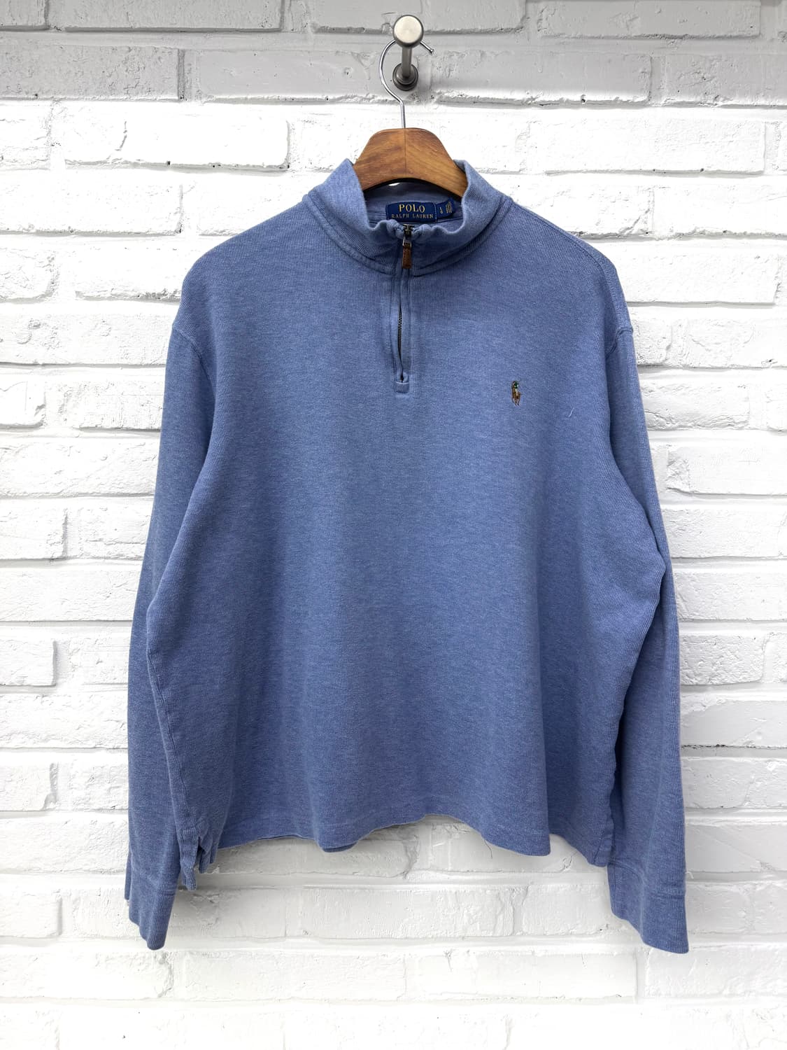 폴로 블루 반집업 니트 상품이미지3