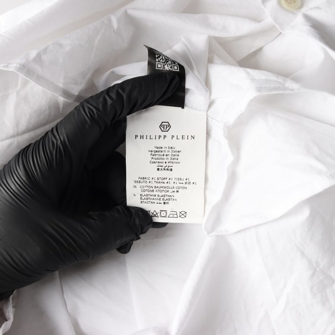 PHILIPP PLEIN 스컬 크리스탈 화이트 셔츠 L 상품이미지6