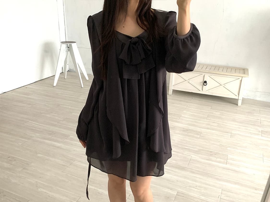 Lovely Feminine Taupe Ruffle Mini Dress 상품이미지1