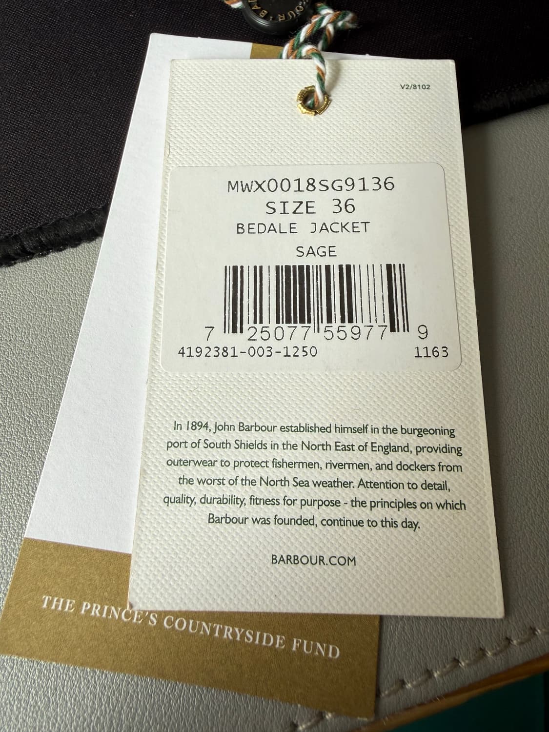 바버 비데일 세이지 36사이즈 상품이미지6