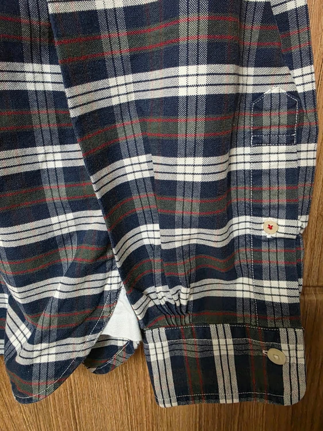 브룩스브라더스 레드 플리스 타탄 체크 셔츠 L 상품이미지5